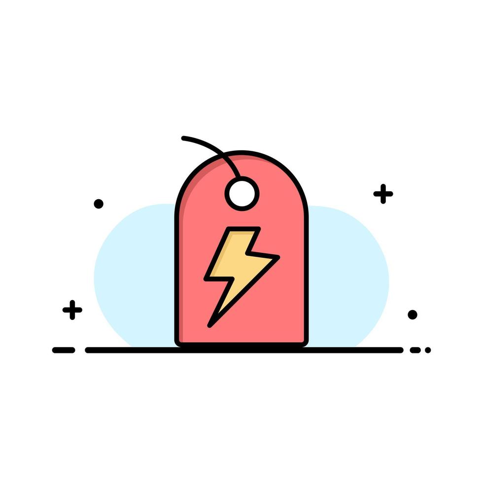 etichetta cartello energia energia attività commerciale logo modello piatto colore vettore