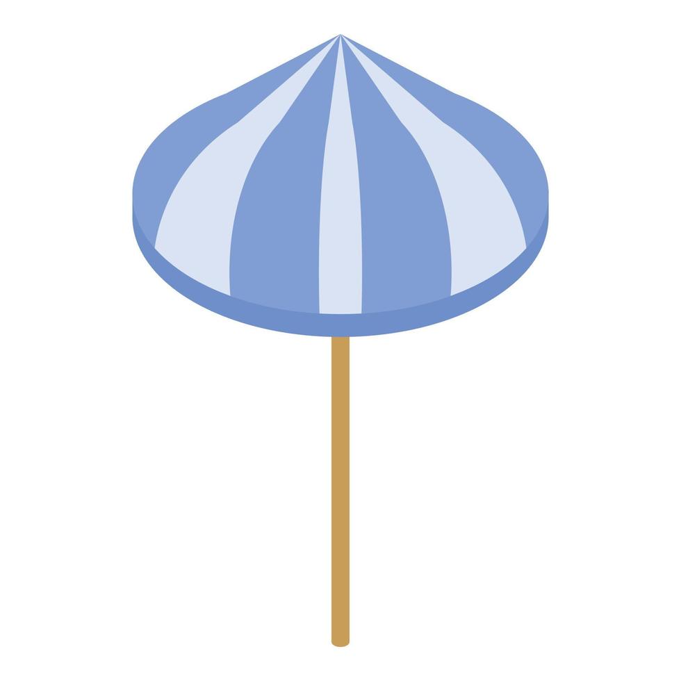 spiaggia ombrello icona, isometrico stile vettore