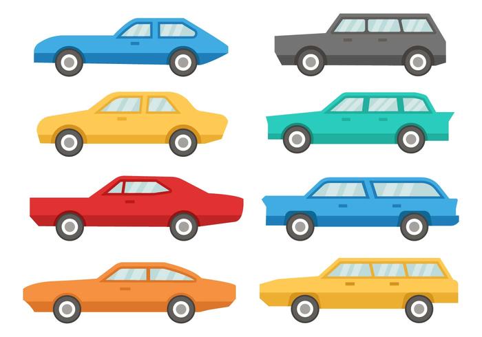 Car 60's Icons Vector