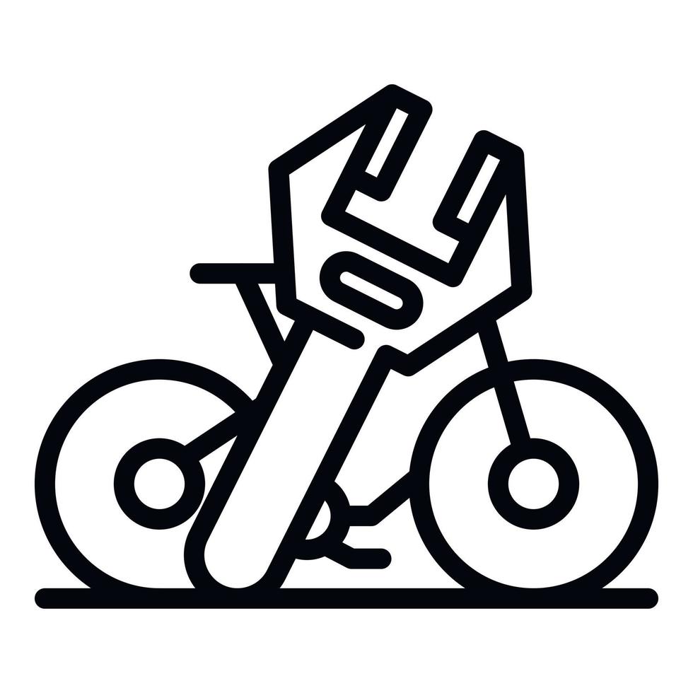 riparazione affitto bicicletta icona, schema stile vettore