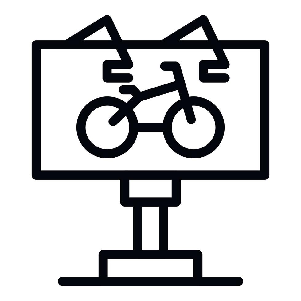 tabellone bicicletta affitto icona, schema stile vettore