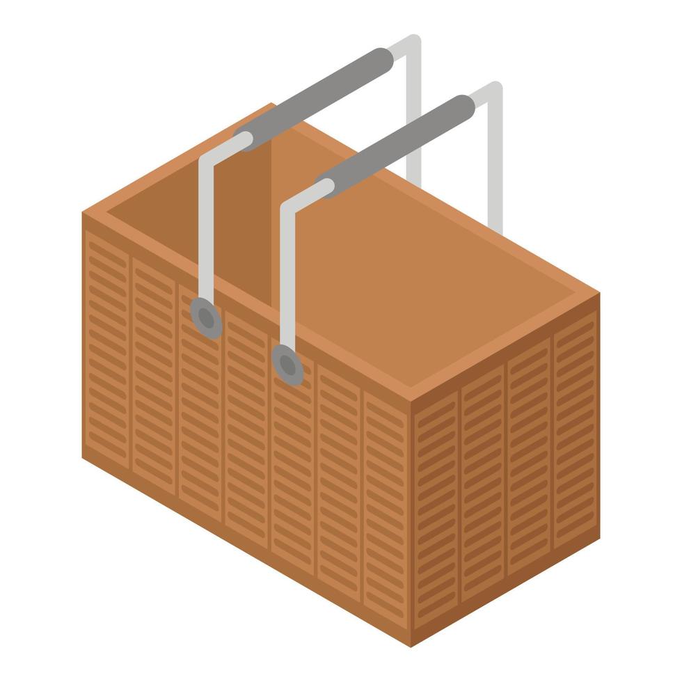 cibo di vimini icona, isometrico stile vettore