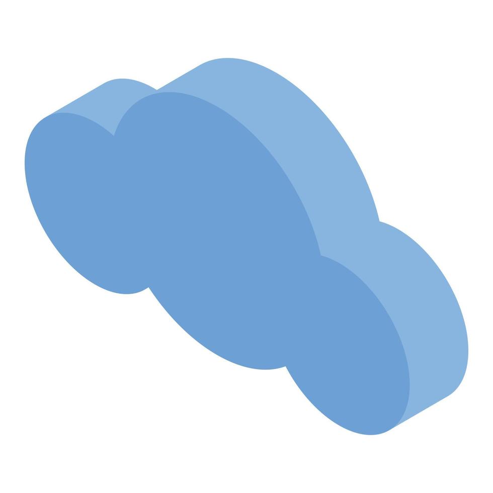 blu nube icona, isometrico stile vettore