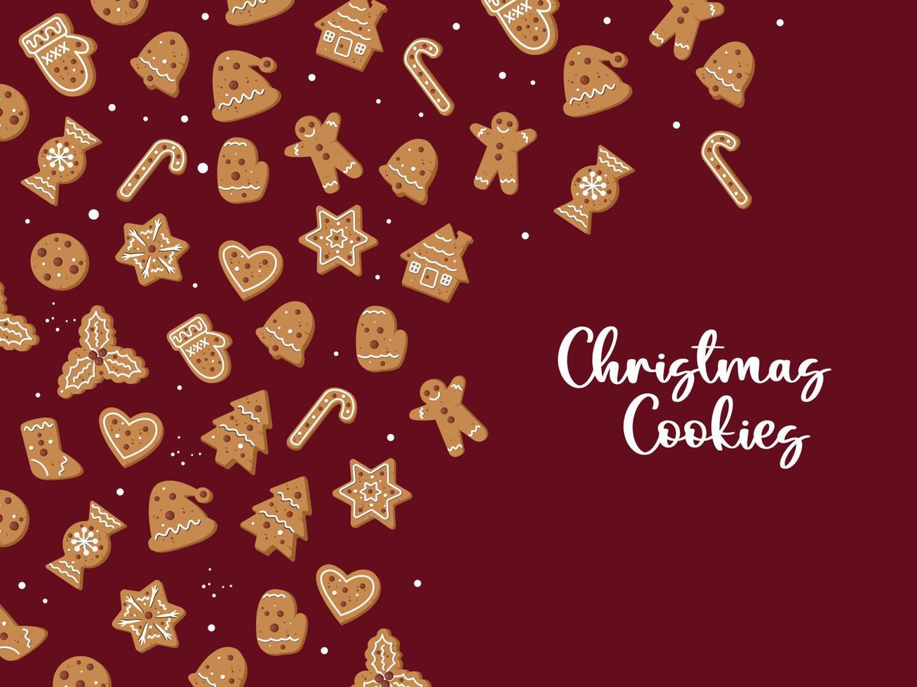 Natale biscotti e panpepato sfondo vettore illustrazione