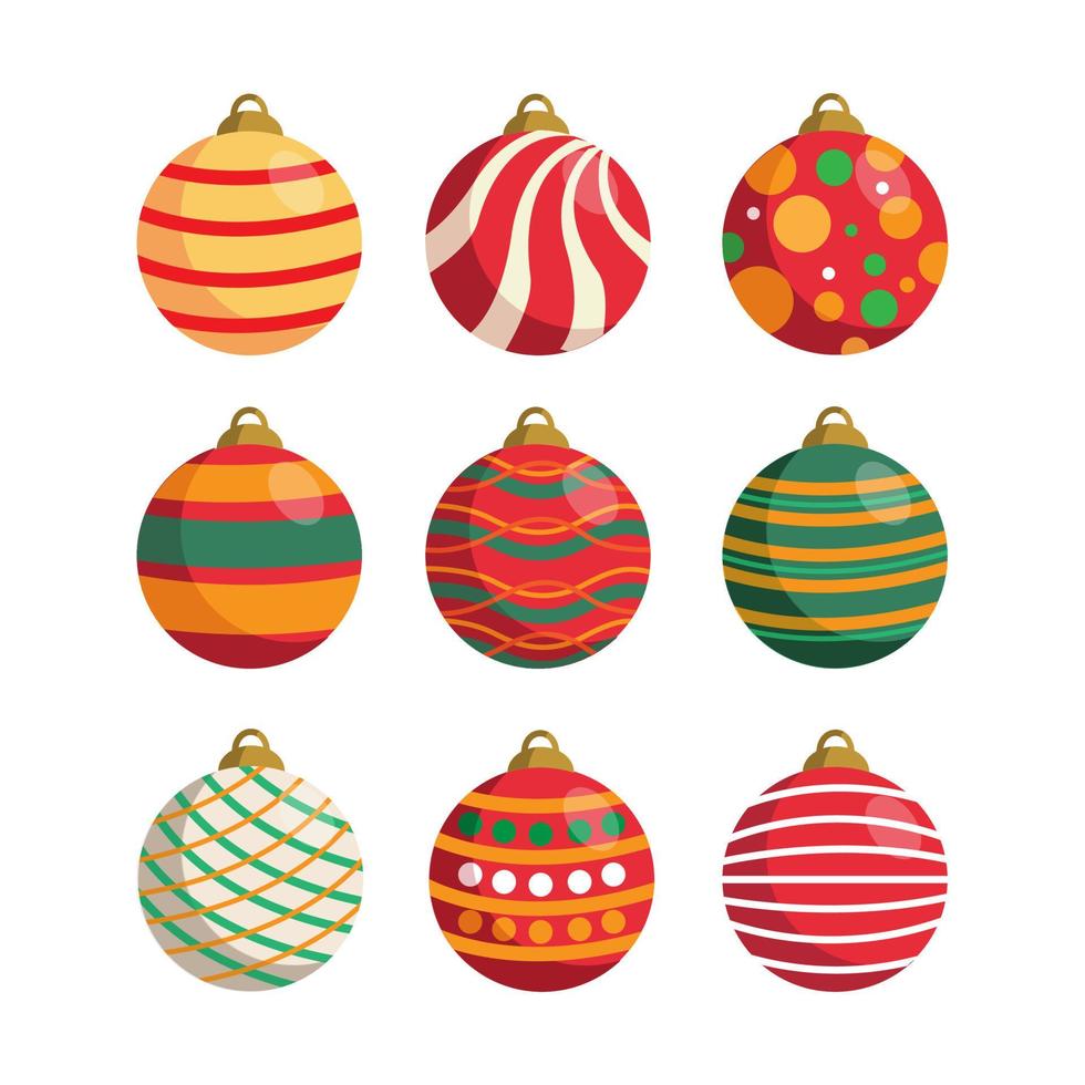 Natale palla ornamenti design collezione vettore illustrazione