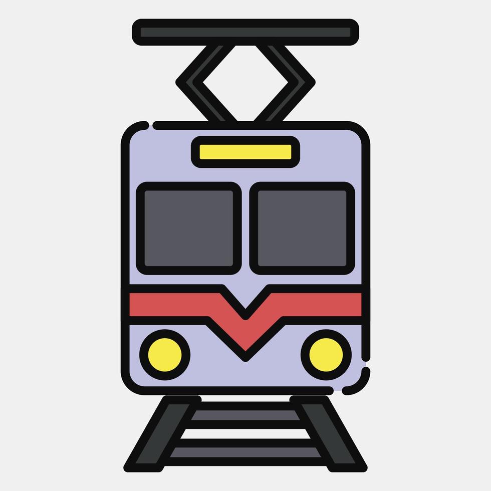 icona treno. mezzi di trasporto elementi. icone nel pieno linea stile. bene per stampe, manifesti, logo, cartello, annuncio, eccetera. vettore