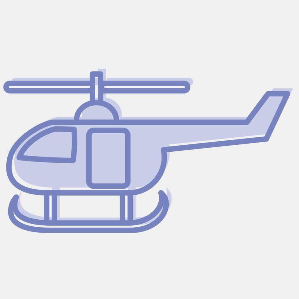 icona elicottero. mezzi di trasporto elementi. icone nel Due tono stile. bene per stampe, manifesti, logo, cartello, annuncio, eccetera. vettore