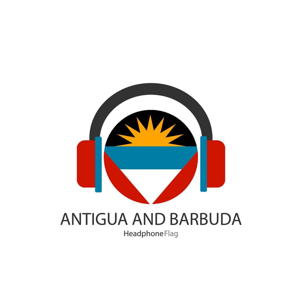 antigua e barbuda cuffie bandiera vettore su bianca sfondo.