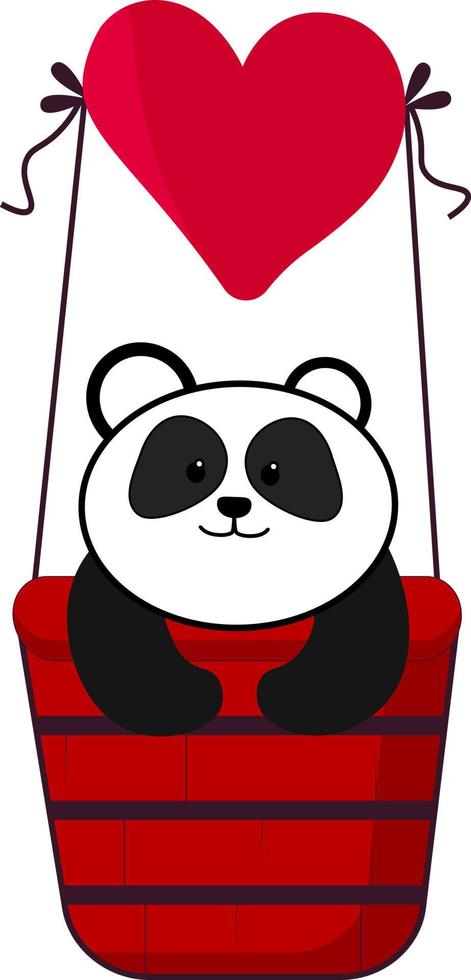 san valentino panda clipart vettore