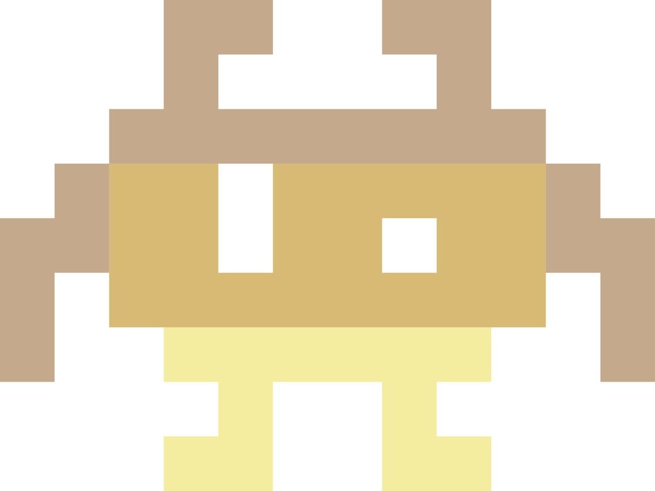 pixel mostro nel beige colori. vettore