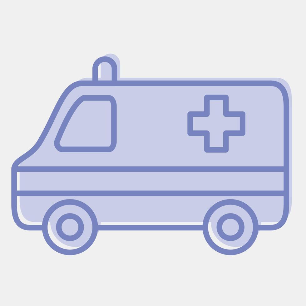 icona ambulanza. mezzi di trasporto elementi. icone nel Due tono stile. bene per stampe, manifesti, logo, cartello, annuncio, eccetera. vettore