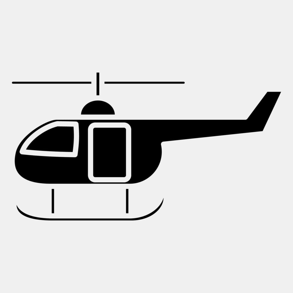 icona elicottero. mezzi di trasporto elementi. icone nel glifo stile. bene per stampe, manifesti, logo, cartello, annuncio, eccetera. vettore