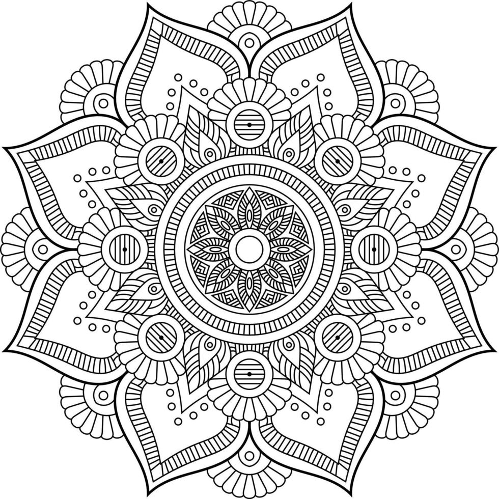 floreale mandala linea arte, vettore illustrazione