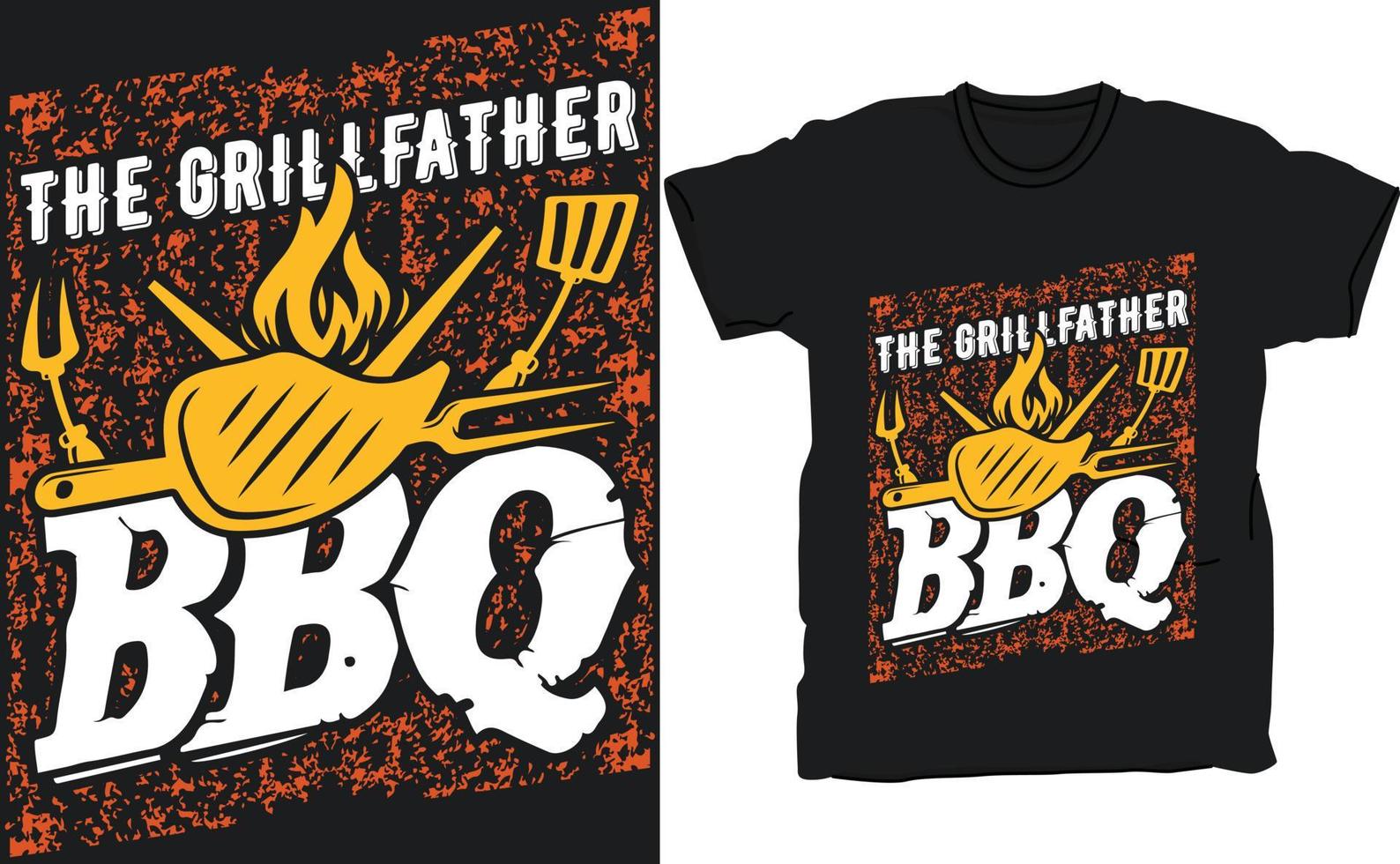 il padre della griglia bbq vettore tipografia maglietta design. Perfetto per Stampa elementi e borse, manifesti, carte, vettore illustrazione. isolato su nero.