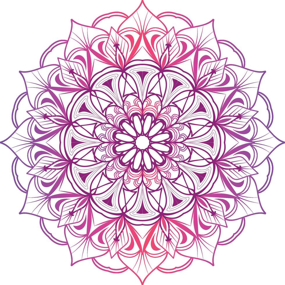 floreale ornamentale mandala di rosa colore nozze invito modello vettore