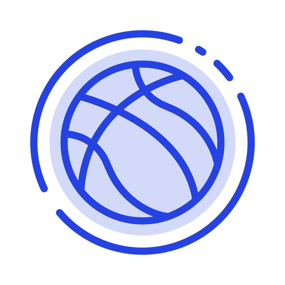 palla pallacanestro nba sport blu tratteggiata linea linea icona vettore