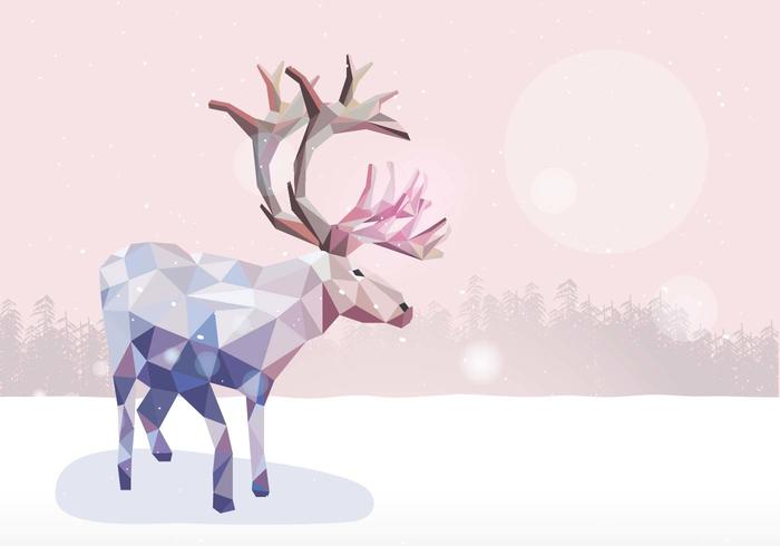 Caribou Low Poly Illustrazione vettoriale