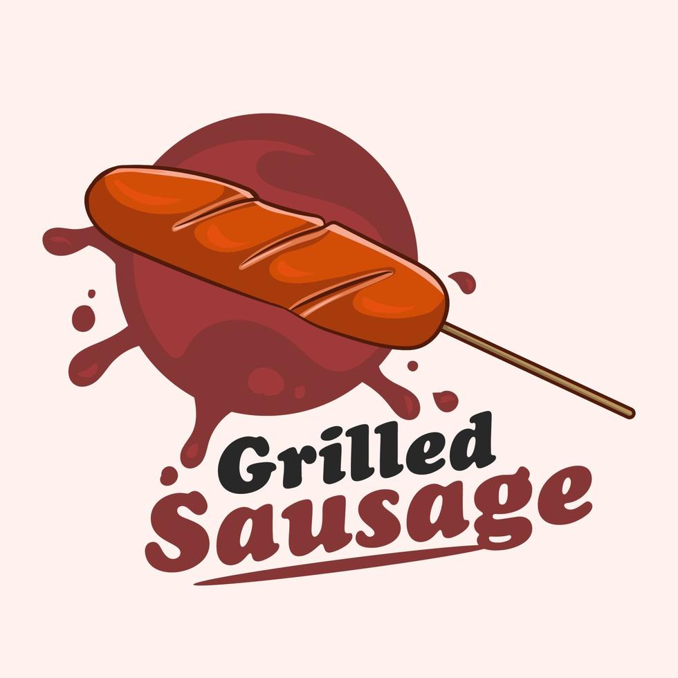 grigliato salsiccia vettore illustrazione per logo