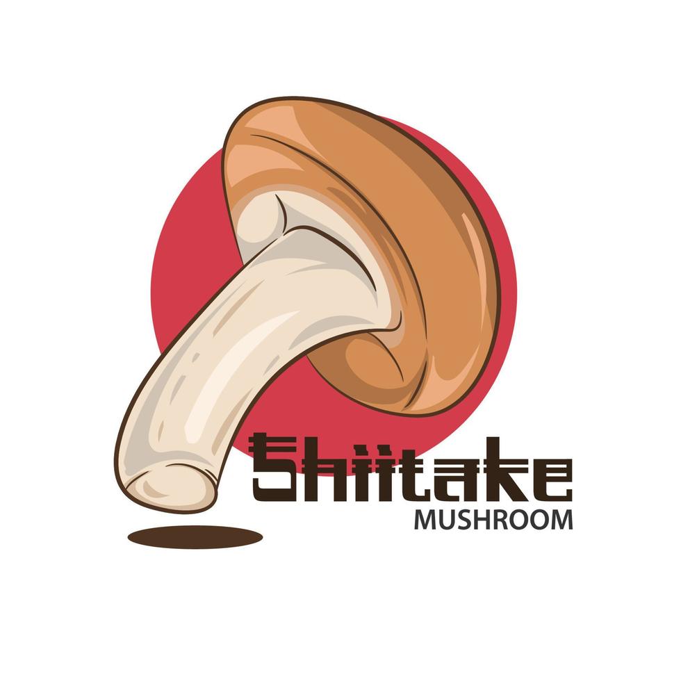 shiitake fungo mano disegnato vettore illustrazione.