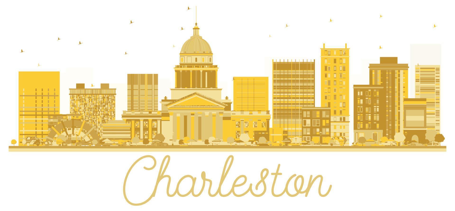 Charleston ovest Virginia Stati Uniti d'America città orizzonte d'oro silhouette. vettore