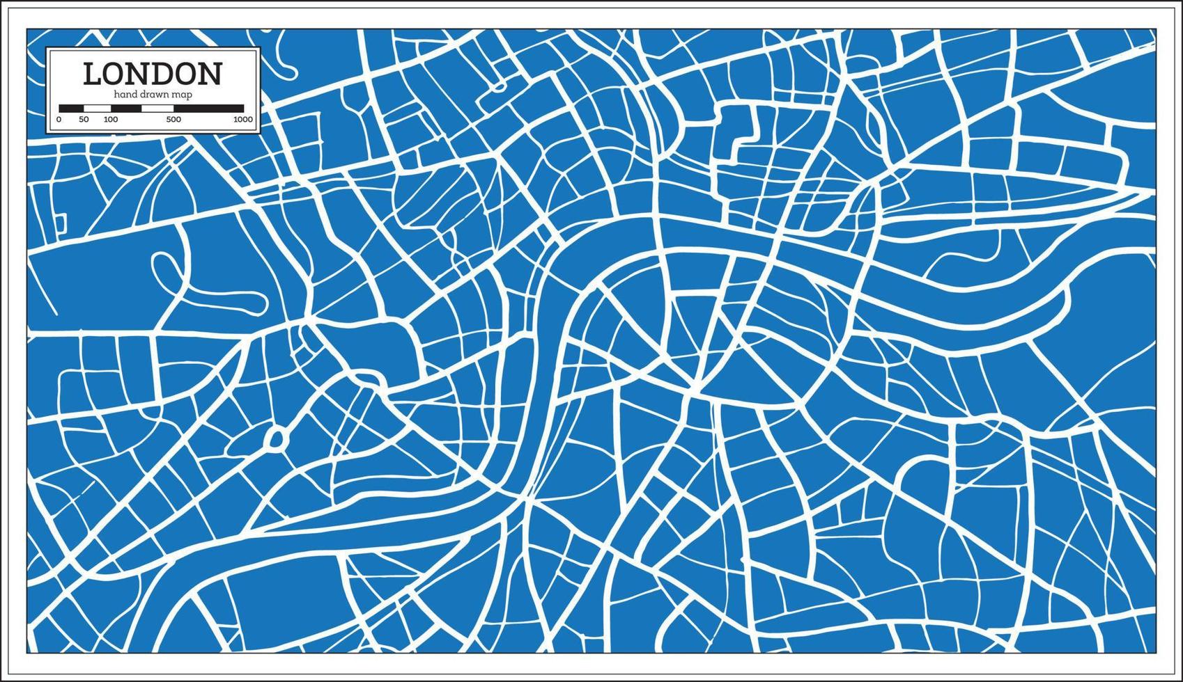 Londra Inghilterra carta geografica nel retrò stile. vettore