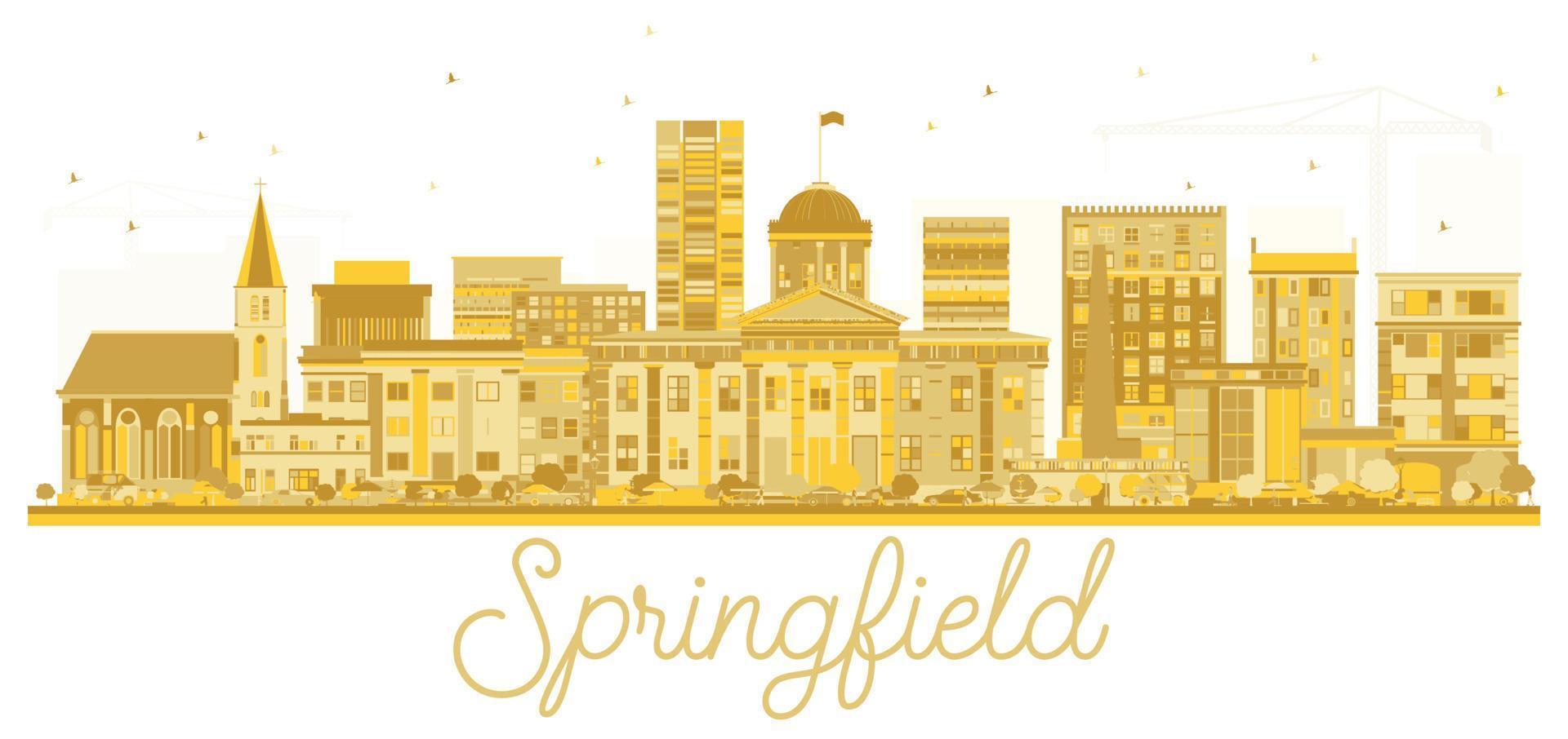 Springfield Illinois Stati Uniti d'America città orizzonte d'oro silhouette. vettore