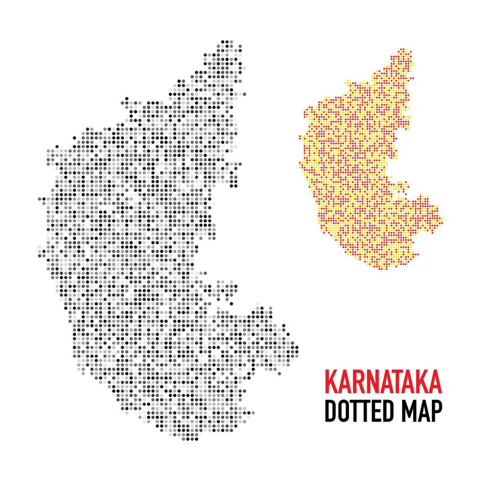 Karnataka stato moderno tratteggiata carta geografica vettore