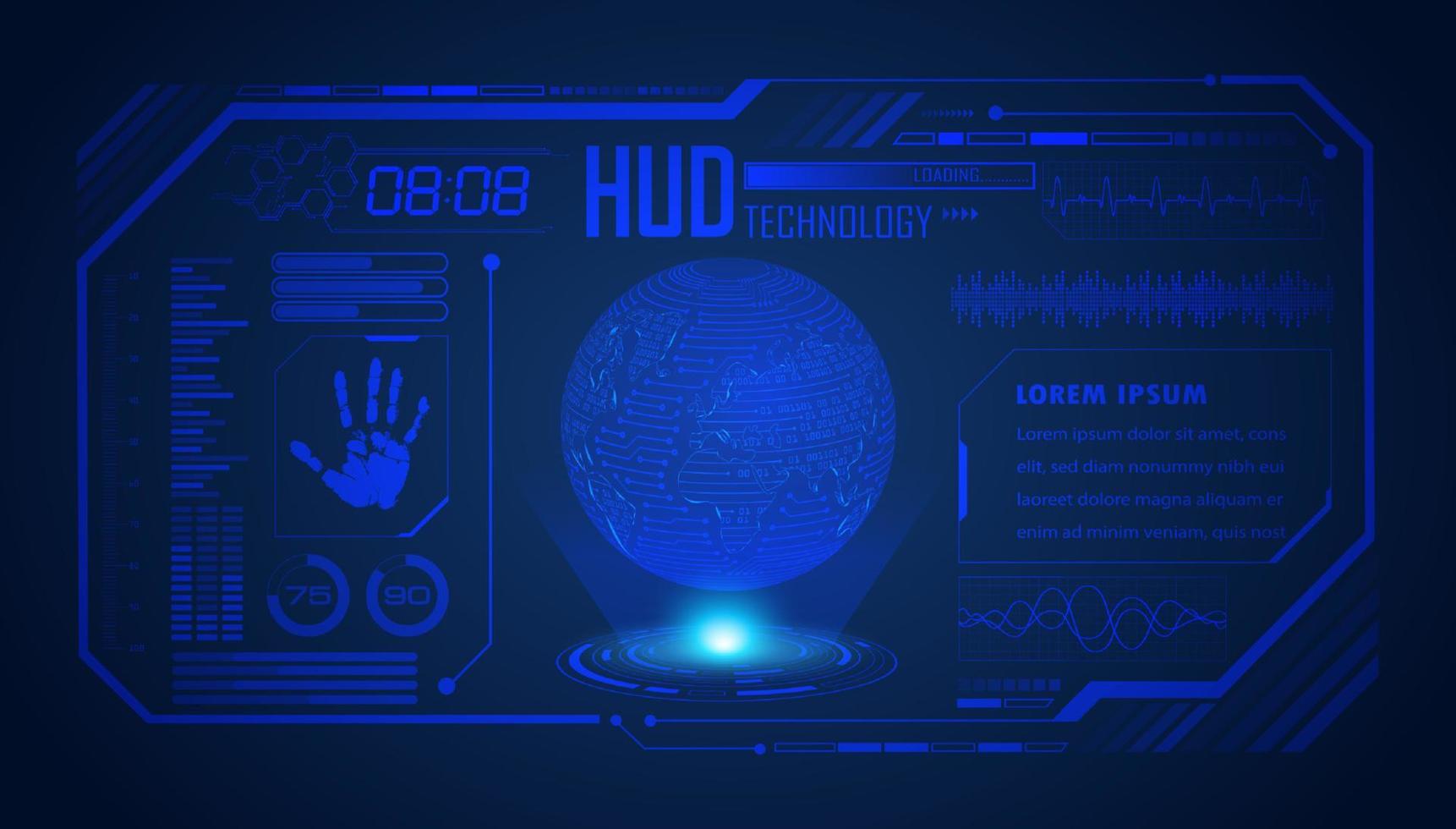 moderno hud tecnologia schermo sfondo vettore