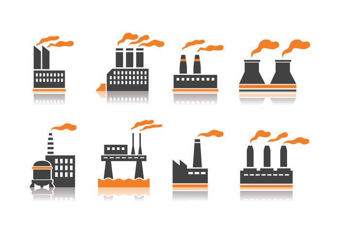 Icone di industria del fumo vettore