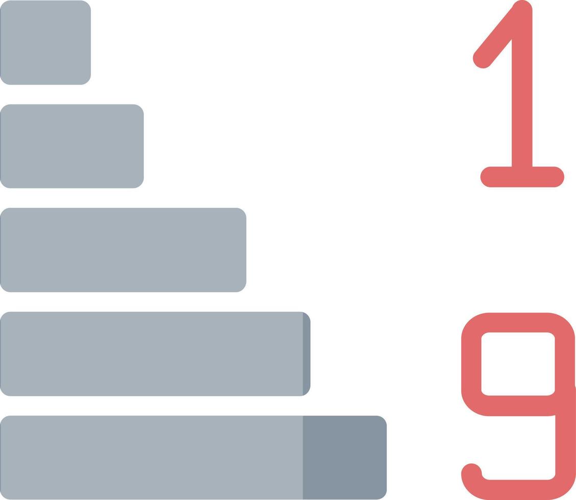 ordinare numerico giù vettore icona design