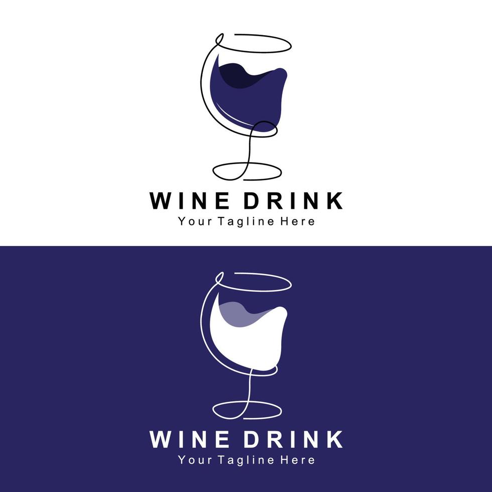 bevanda vino logo disegno, bicchiere illustrazione, alcool bevanda bottiglia, azienda Prodotto vettore