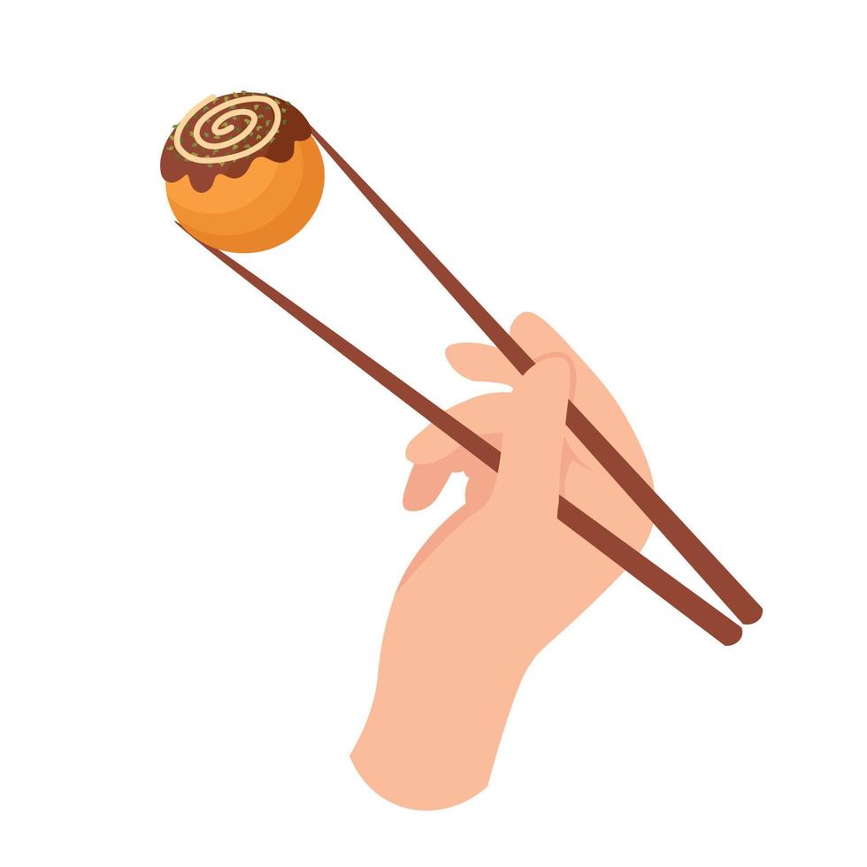 scarabocchio piatto clipart. carino takoyaki, asiatico strada cibo. tutti oggetti siamo ridipinto. vettore