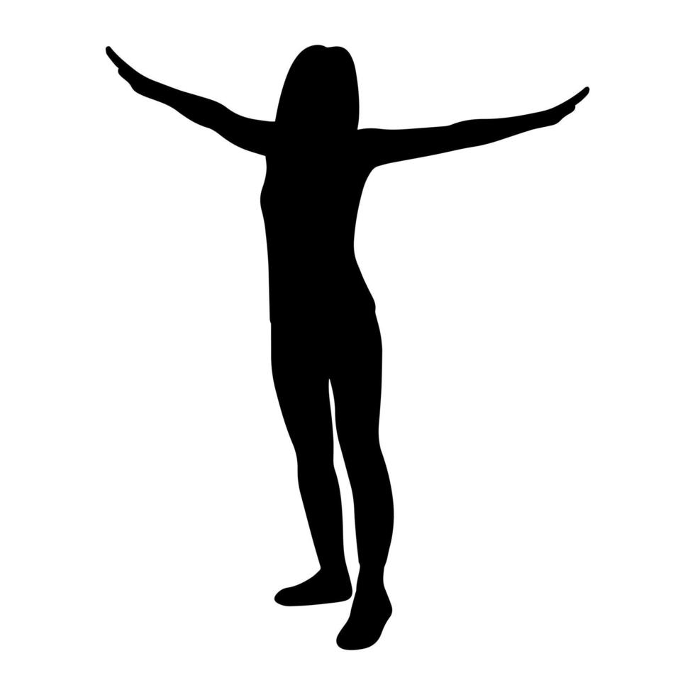 femmina silhouette simbolo la libertà vettore