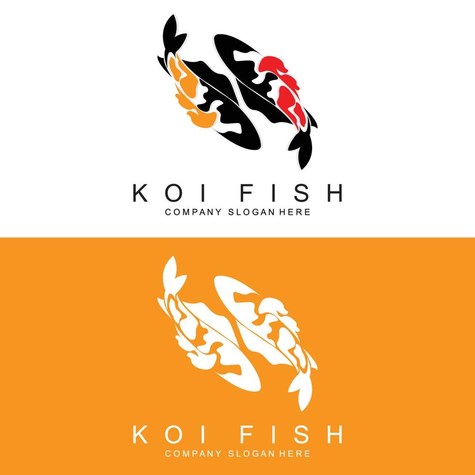 koi pesce logo disegno, ornamentale pesce vettore, acquario ornamento illustrazione marca Prodotto vettore