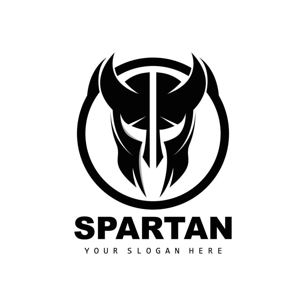 spartano logo, vettore vichingo, barbaro, guerra casco disegno, Prodotto marca illustrazione