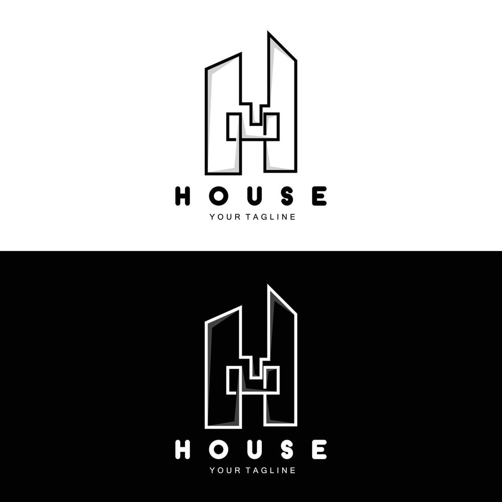 casa design logo, edificio logo, proprietà e costruzione azienda icona vettore
