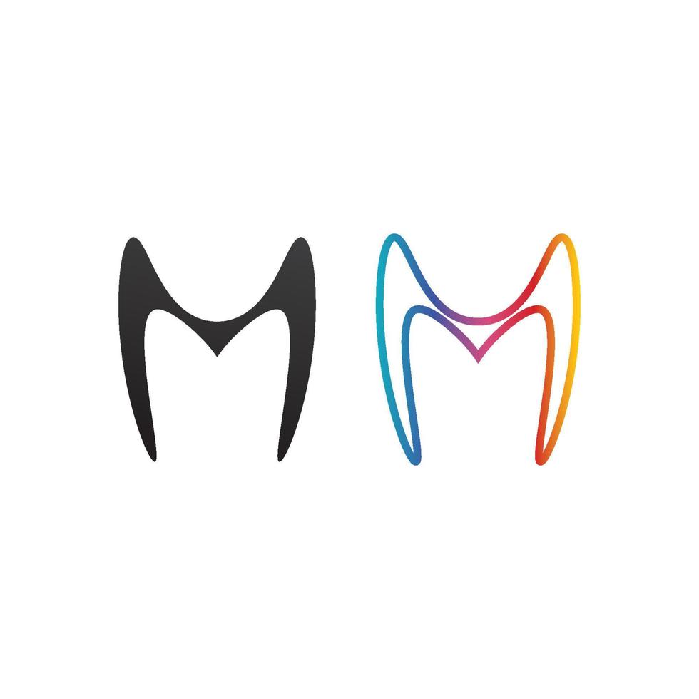 m lettera logo modello vettore impostato design