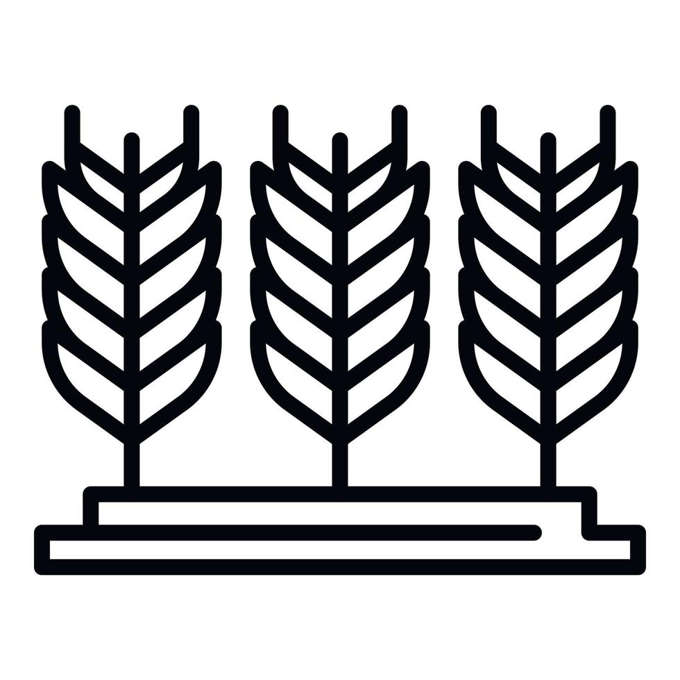azienda agricola Grano piantagione icona, schema stile vettore