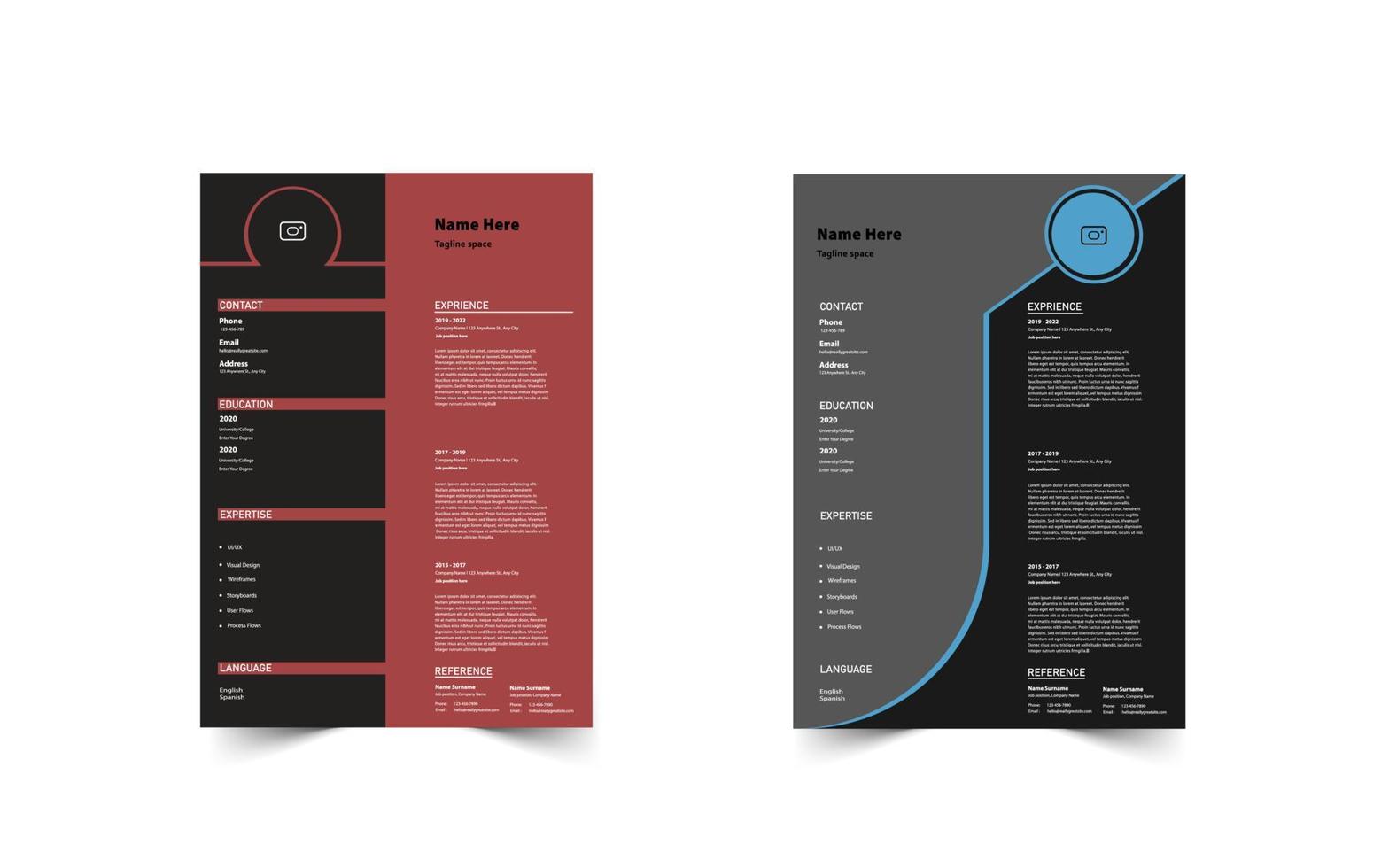 creativo CV design e nuovo collezione vettore