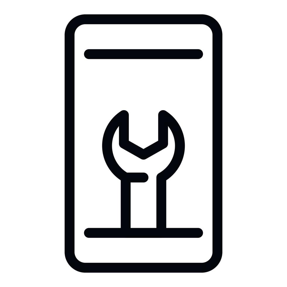 riparazione smartphone icona, schema stile vettore