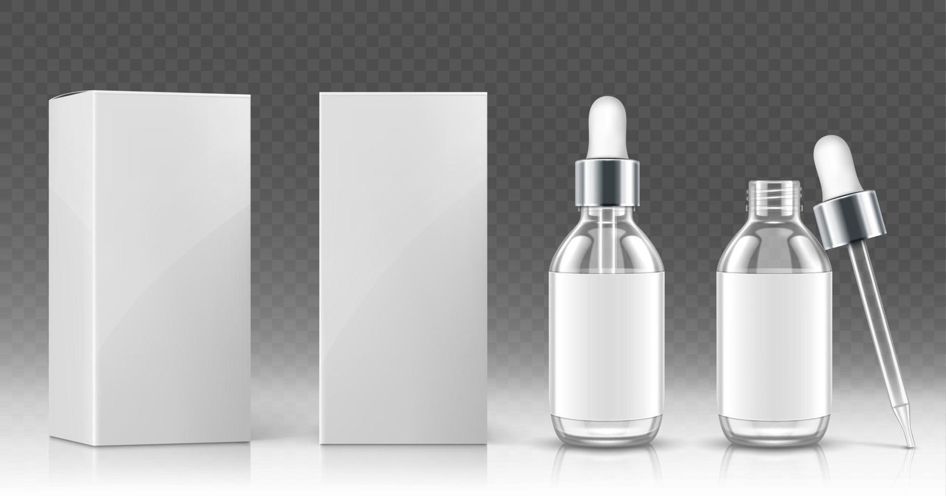 bicchiere contagocce bottiglia per cosmetico olio o siero vettore