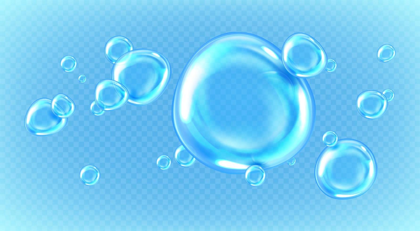 liquido gocce o aria bolle nel acqua vettore