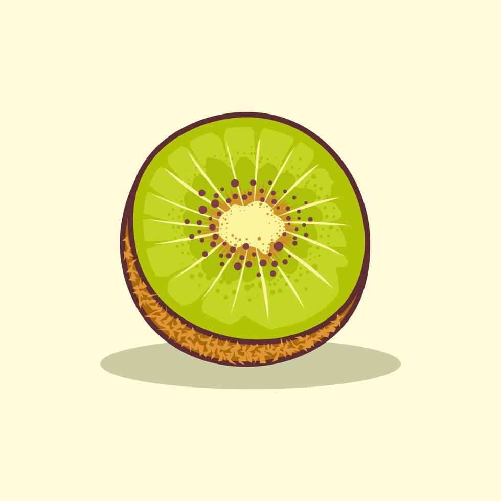 fresco Kiwi mano disegnato cartone animato illustrazione vettore