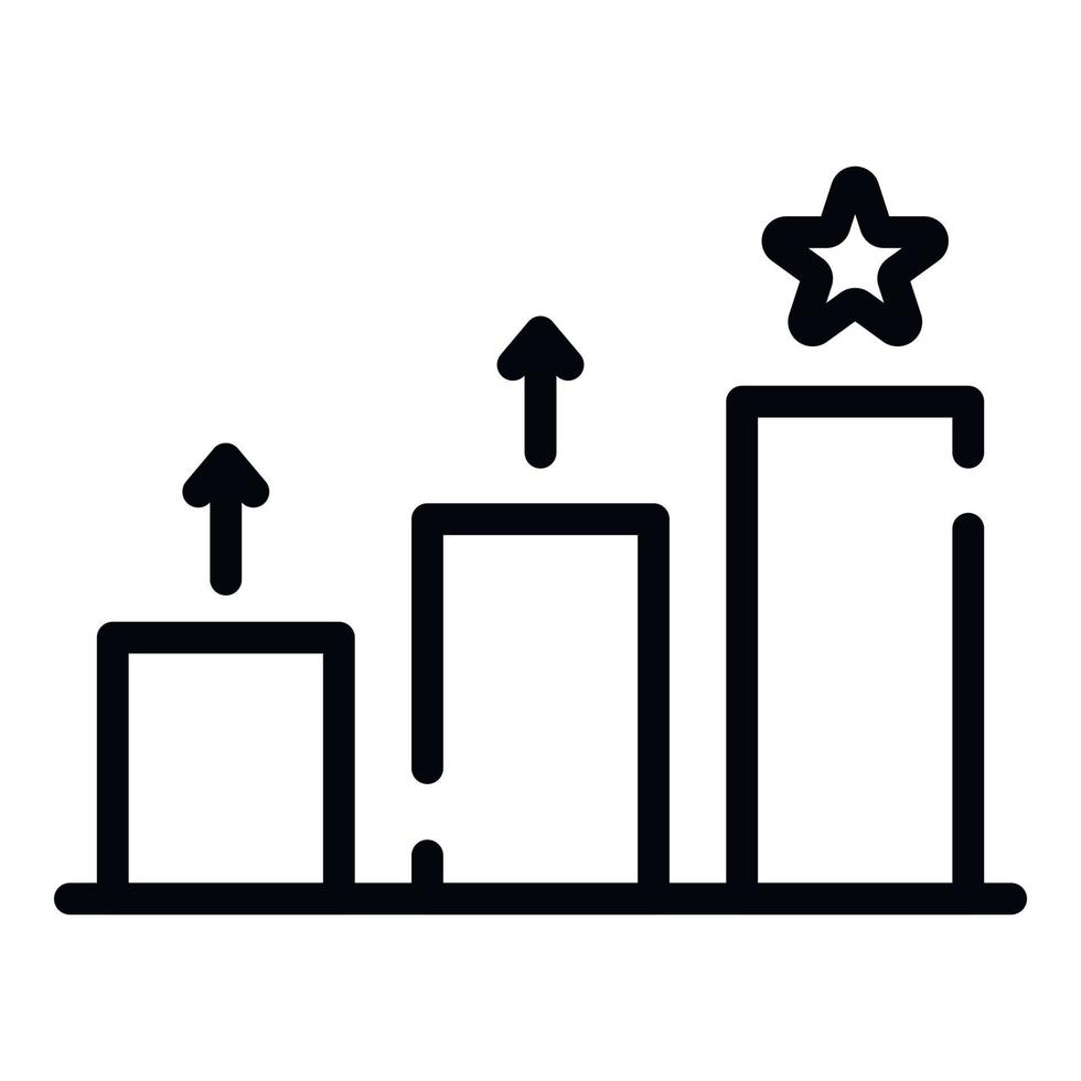 crescente valutazione grafico icona, schema stile vettore