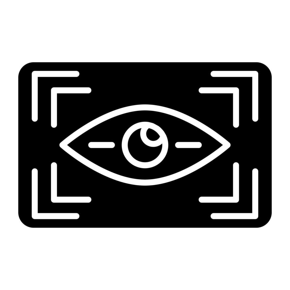 icona del glifo dello scanner oculare vettore