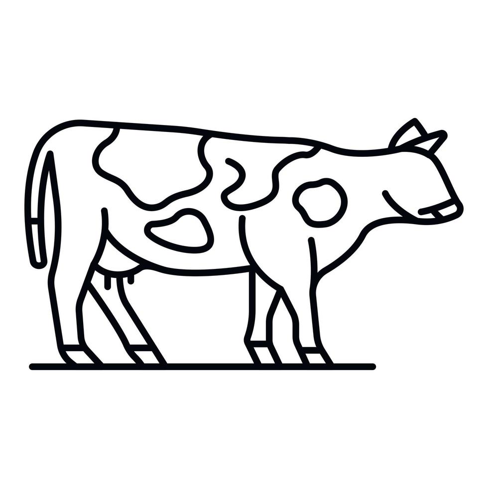 mucca icona, schema stile vettore