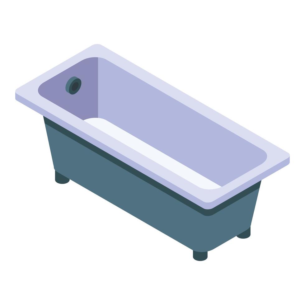 classico vasca da bagno icona, isometrico stile vettore