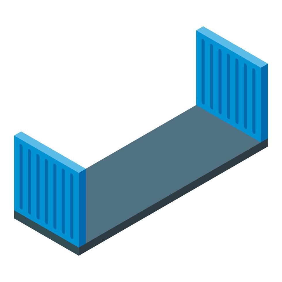 carico contenitore costruzione icona, isometrico stile vettore