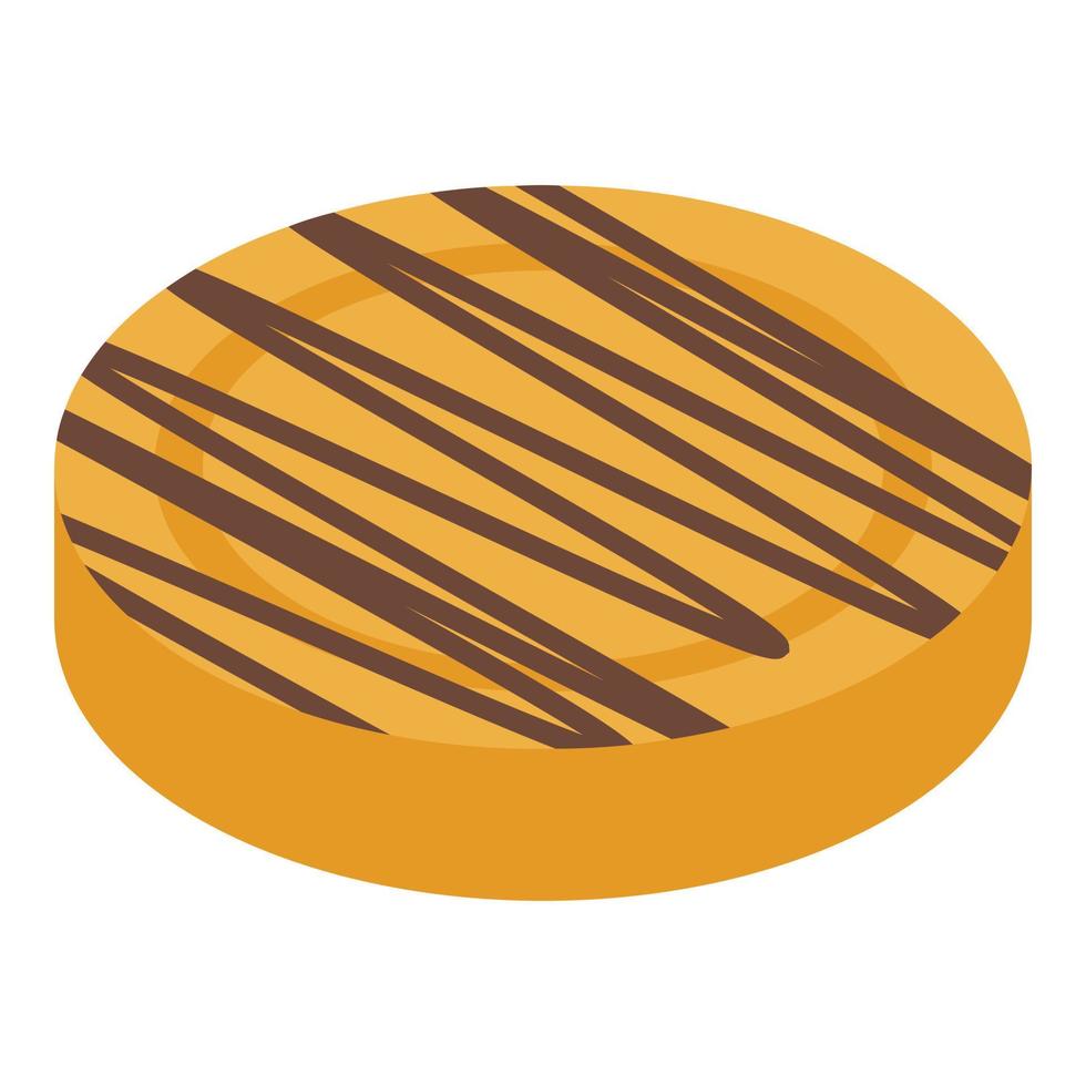 burro biscotto icona, isometrico stile vettore