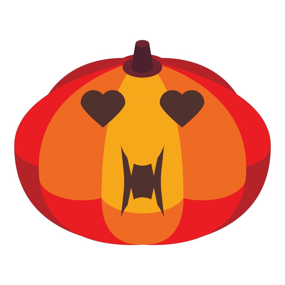 carino Halloween zucca icona, isometrico stile vettore